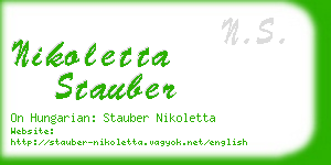 nikoletta stauber business card